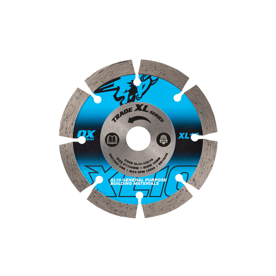 OX Tools OX-XL10-105/16 Trade XL-10 Segmented Diamond Blade - General Purpose - 105/16mm