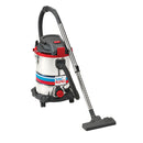 Clarke 6471097 Vac King CVAC25SSR 25L Stainless Steel Wet & Dry Vacuum Cleaner with Power Take-Off (230V)