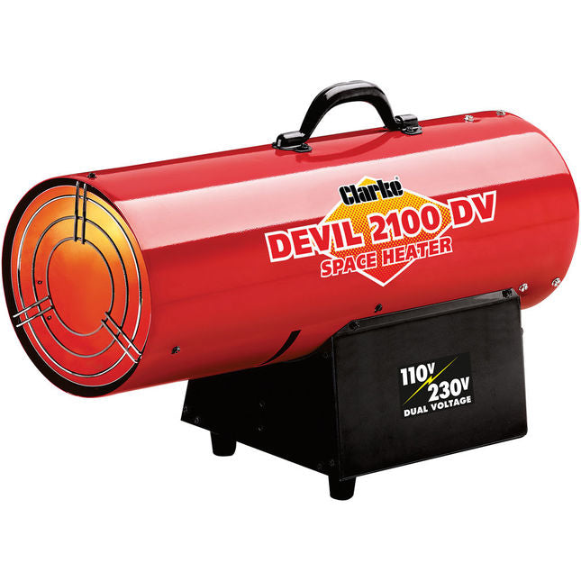 Clarke 6920196 DEVIL2100DV 50kW Dual Voltage Propane Gas Fired Space Heater (110V/230V)