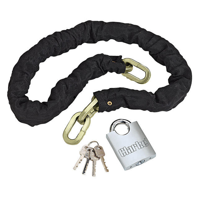 Clarke 1801728 CHT728 Heavy Duty Motorcycle Padlock and Chain