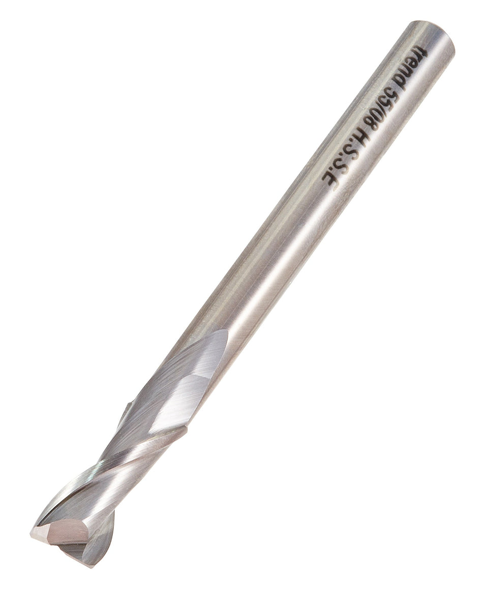 Trend Tools 55/08X1/4HSS Spiral Up-Cut Cutter 8Mm Diameter