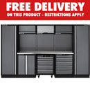 Clarke 7632901 COMBGSM03 Modular Storage System 16 Piece Package Stainless Steel Worktops