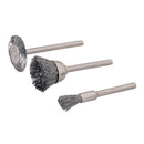 Silverline 580466 Rotary Tool Steel Wire Brush Set 3pce