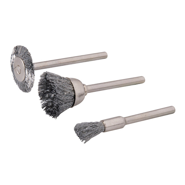 Silverline 580466 Rotary Tool Steel Wire Brush Set 3pce