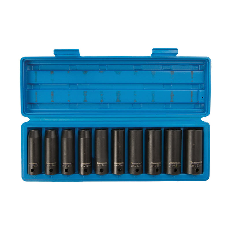 Silverline 586290 Deep Impact Socket Set 1/2" Drive 6pt Metric 10pce