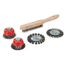 Silverline 589548 Wire Brush, Cup & Twist-Knot Wheel Set 5pce