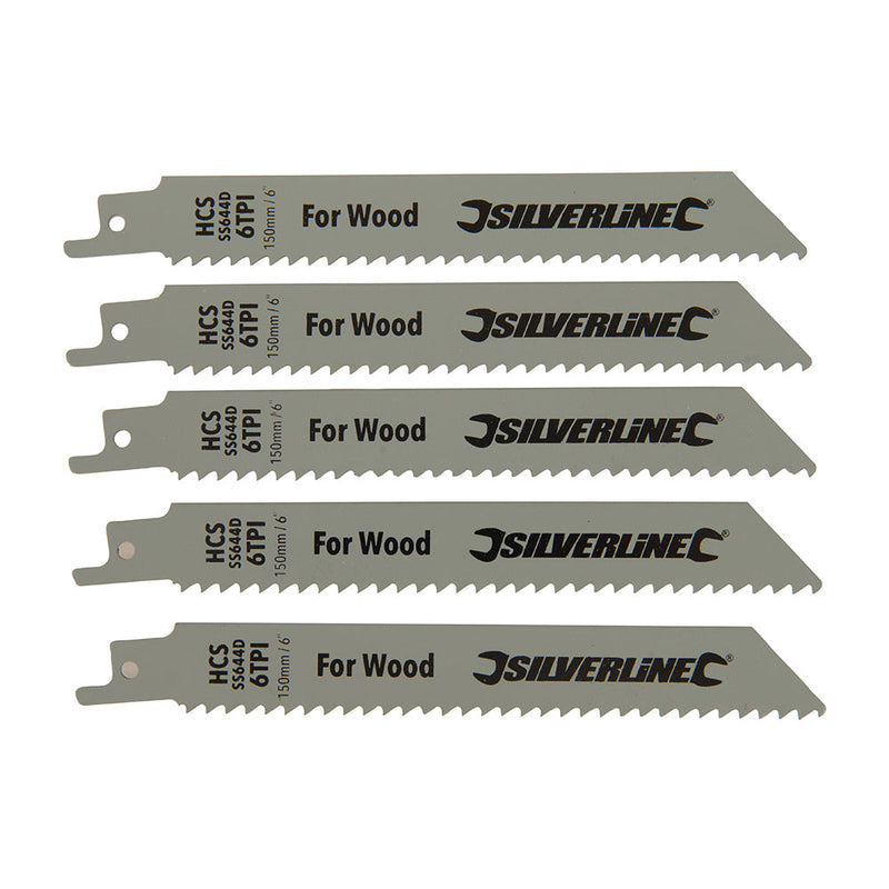 Silverline 598431 Recip Saw Blades for Wood 5pk