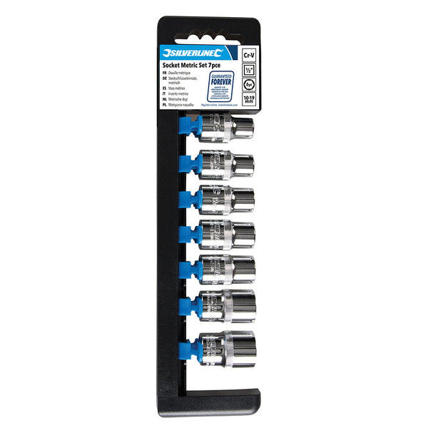 Silverline 598447 Socket Set 1/2" Drive 6pt Metric 7pce