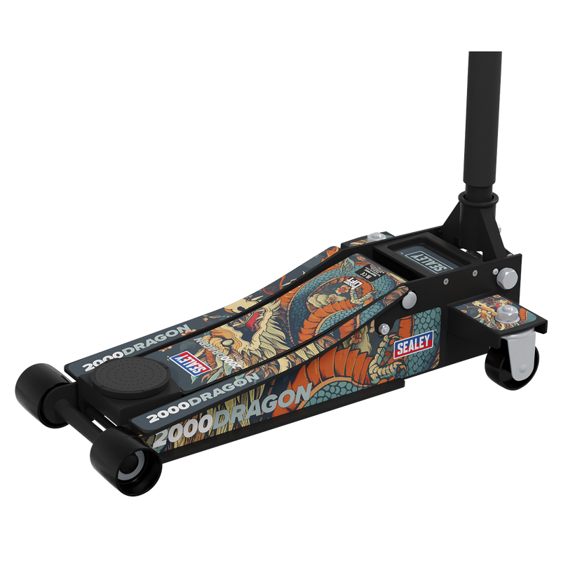 Sealey 2000CB Low Entry Custom Design Trolley Jack with Rocket Lift 2 Tonne - Black