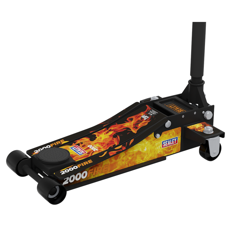 Sealey 2000CB Low Entry Custom Design Trolley Jack with Rocket Lift 2 Tonne - Black