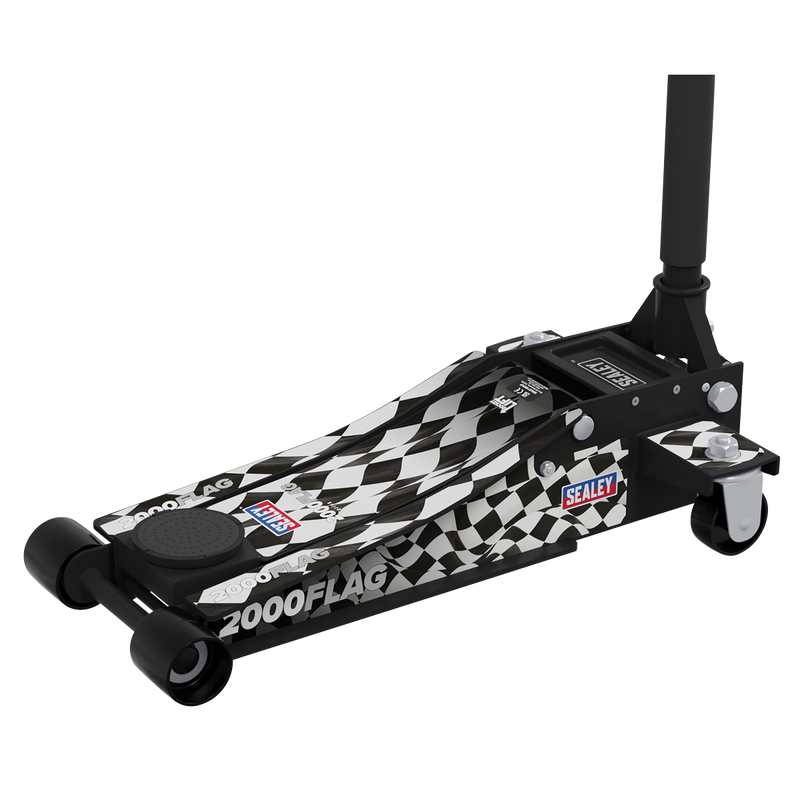 Sealey 2000CB Low Entry Custom Design Trolley Jack with Rocket Lift 2 Tonne - Black