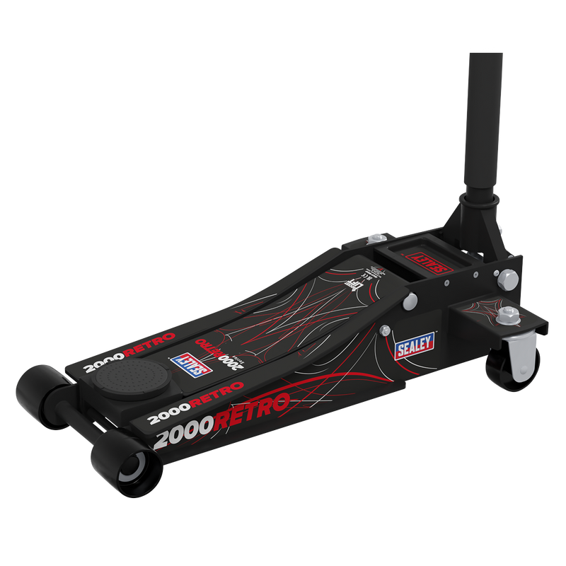 Sealey 2000CB Low Entry Custom Design Trolley Jack with Rocket Lift 2 Tonne - Black