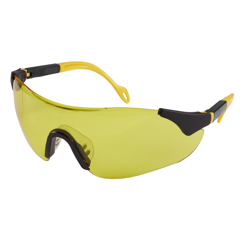 Sealey 9212 Worksafe® Sports Style High-Vision Safety Glasses with Adjustable Arms