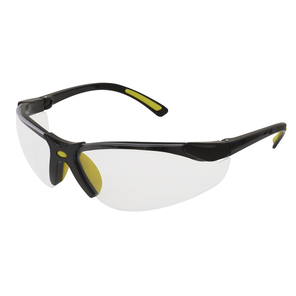 Sealey 9213 Worksafe Zante Style Clear Safety Glasses with Flexi Arms