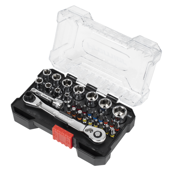 Sealey AK2111 Socket & Bit Set 1/4"Sq Drive Colour-Coded 31pc