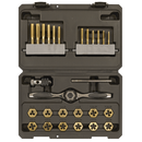 Sealey AK3026IMP Premier Hexagonal Tap & Die Set 26pc Hexagonal  - Imperial - Titanium Coated