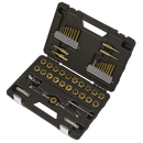 Sealey AK3046 Premier Metric & Imperial Titanium Coated Hexagonal Tap & Die Set 46pc