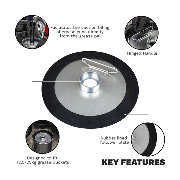 Sealey AK4409 Bulk Fill Follower Plate For Grease Guns