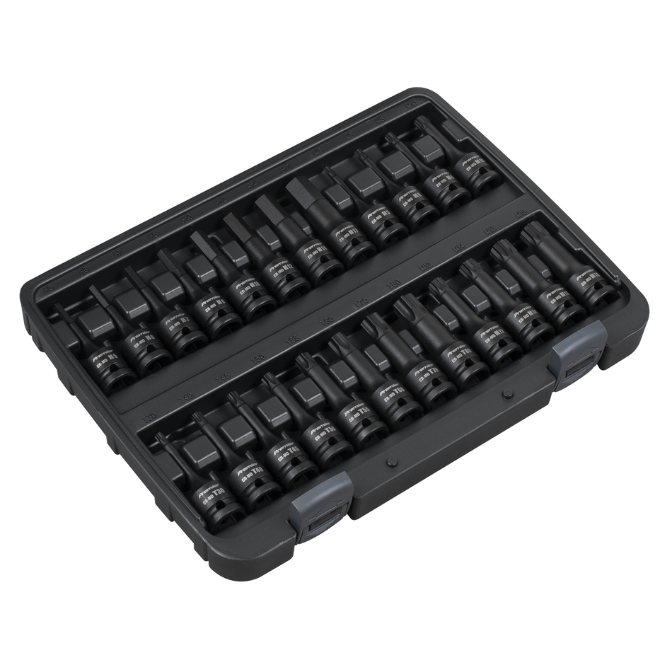 Sealey AK56000 Impact Socket Bit Set 1/2"Sq Drive 24pc Hex/TRX-Star*/Spline