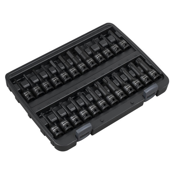 Sealey AK56000 Impact Socket Bit Set 1/2"Sq Drive 24pc Hex/TRX-Star*/Spline