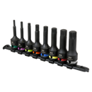 Sealey AK56004 Spline Impact Socket Bit Set 8pc 1/2"Sq Drive