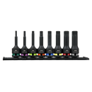Sealey AK56004 Spline Impact Socket Bit Set 8pc 1/2"Sq Drive