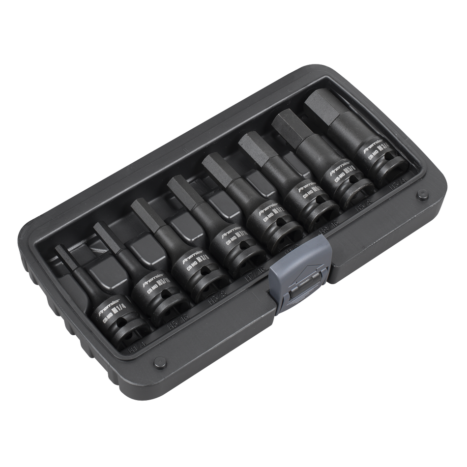 Sealey AK5600 Impact Hex Socket Bit Set 8pc 1/2"Sq Drive - Imperial