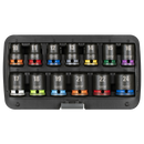 Sealey AK56160M Lock-On‚Ñ¢ Impact Socket Set 1/2"Sq Drive 13pc 6pt Metric