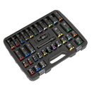 Sealey AK5636M Lock-On‚Ñ¢ Standard & Deep Impact Socket Set 34pc 1/2"Sq Drive 6pt Metric