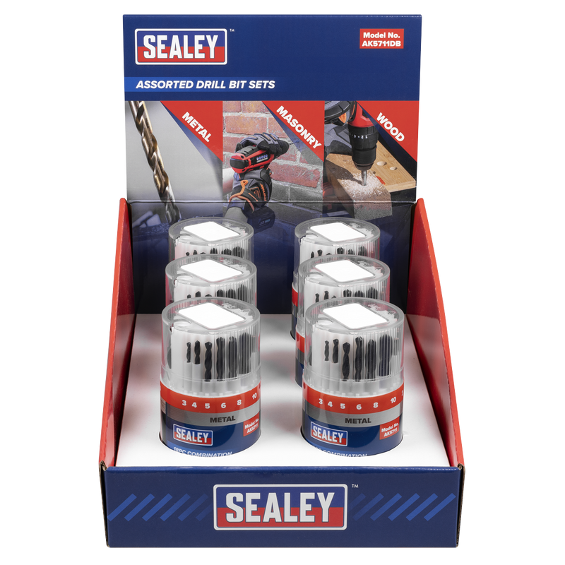 Sealey AK5711DB Drill Bit Sets Combination Display Box of 6