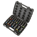 Sealey AK58170M Lock-On‚Ñ¢ Deep Impact Socket Set 1/2"Sq Drive 16pc