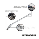 Sealey AK6575 Spark Plug Socket with Universal Joint & Extension 3/8"Sq Drive 12-Point 14mm