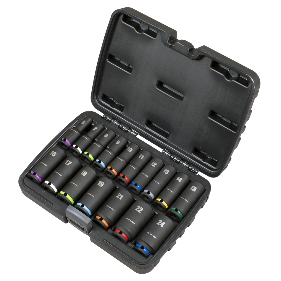 Sealey AK68219 Deep Impact Socket Set 3/8‚ÄùSq Drive 17pc