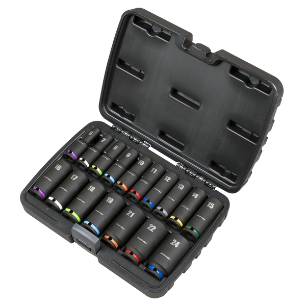 Sealey AK68219 Deep Impact Socket Set 3/8‚ÄùSq Drive 17pc