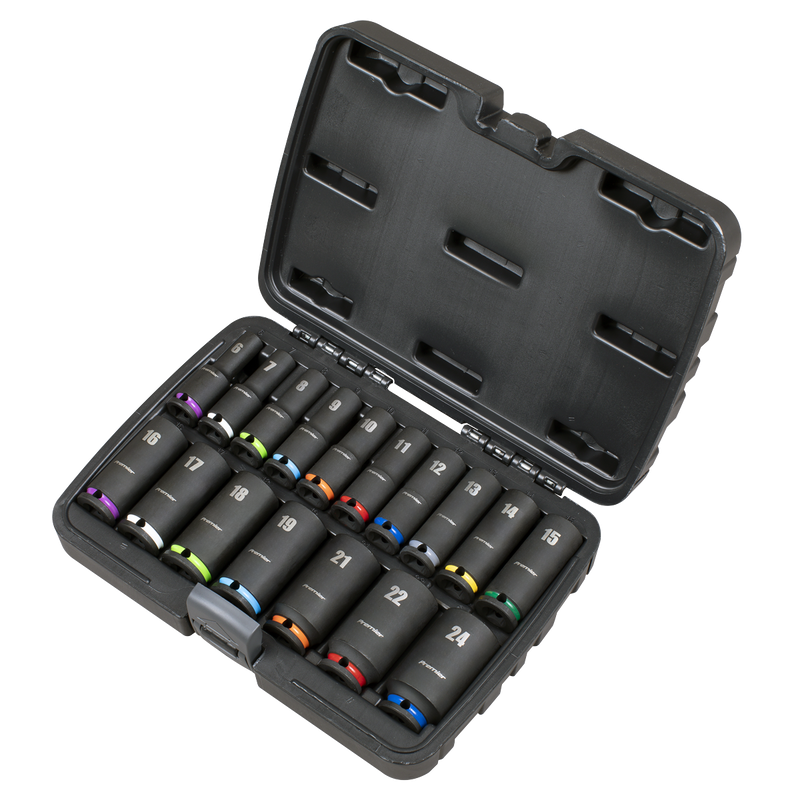 Sealey AK68219 Deep Impact Socket Set 3/8‚ÄùSq Drive 17pc