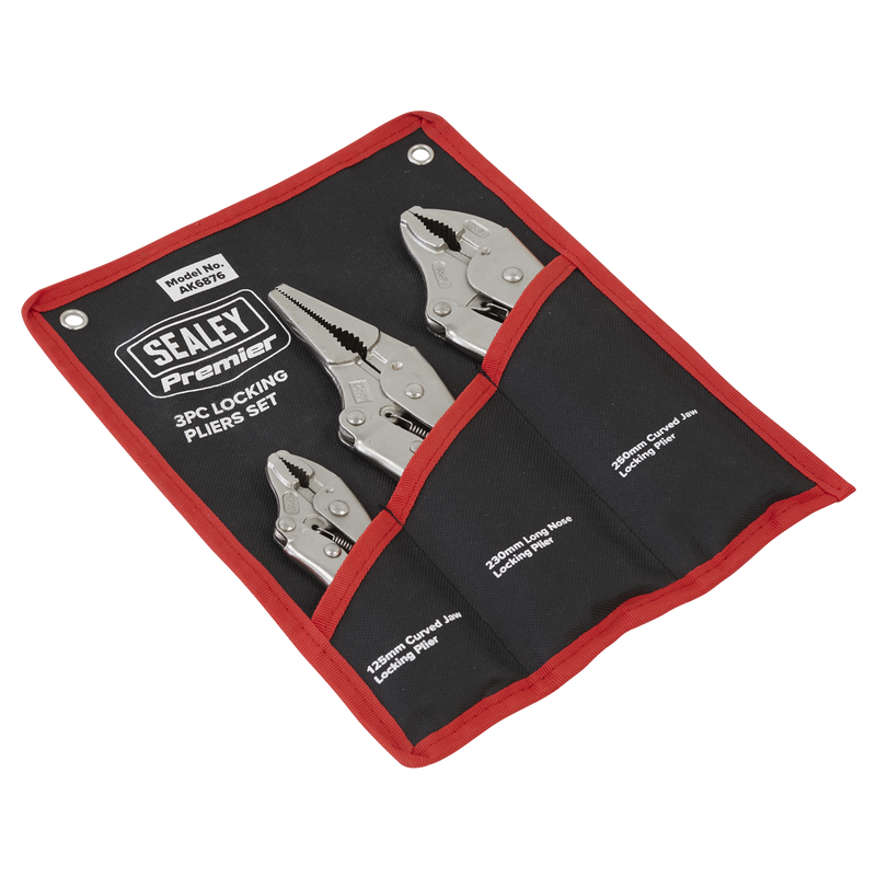 Sealey AK6876 Locking Pliers Set 3pc
