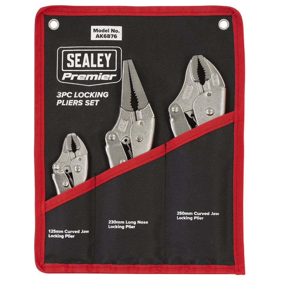 Sealey AK6876 Locking Pliers Set 3pc