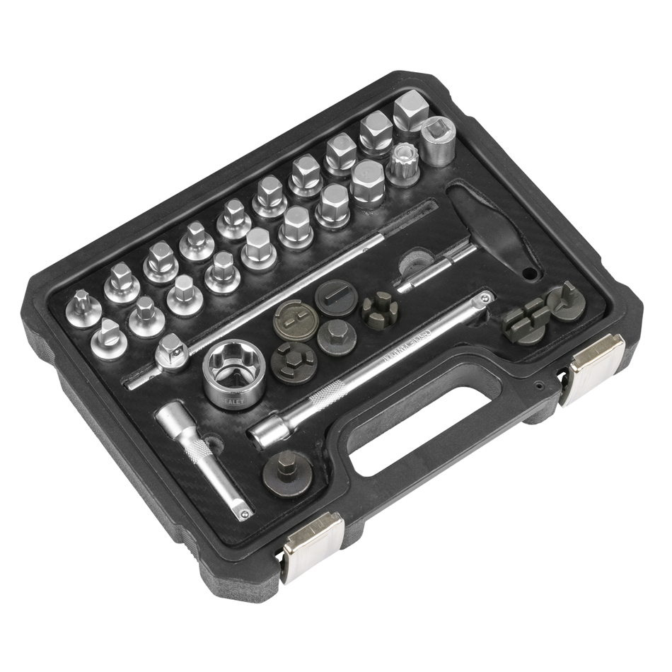 Sealey AK758 Master Oil Drain Plug Removal Kit 33pc