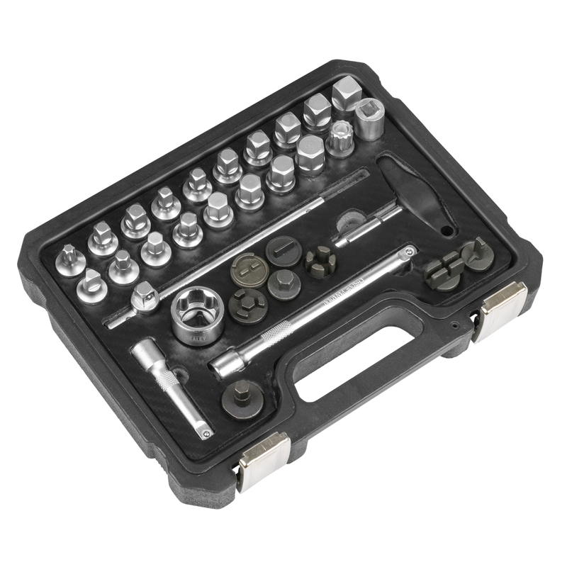 Sealey AK758 Master Oil Drain Plug Removal Kit 33pc