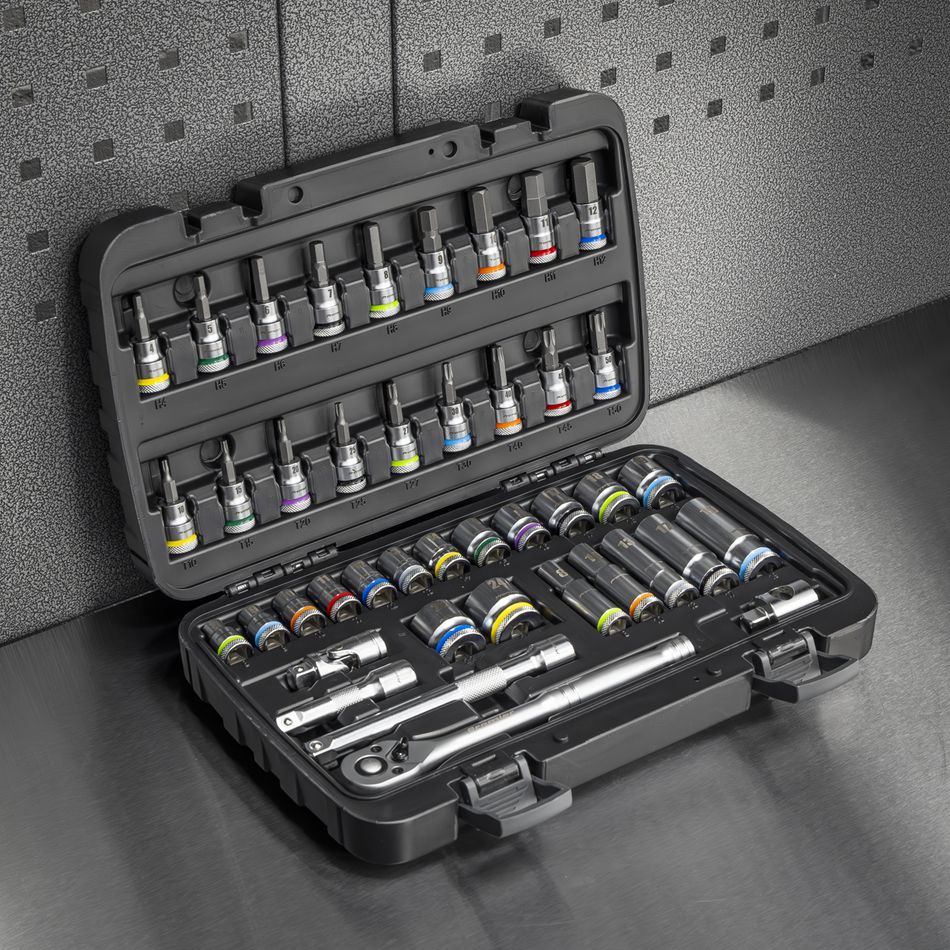 Sealey AK7915 Socket & Socket Bit Set 3/8"Sq Drive 42pc