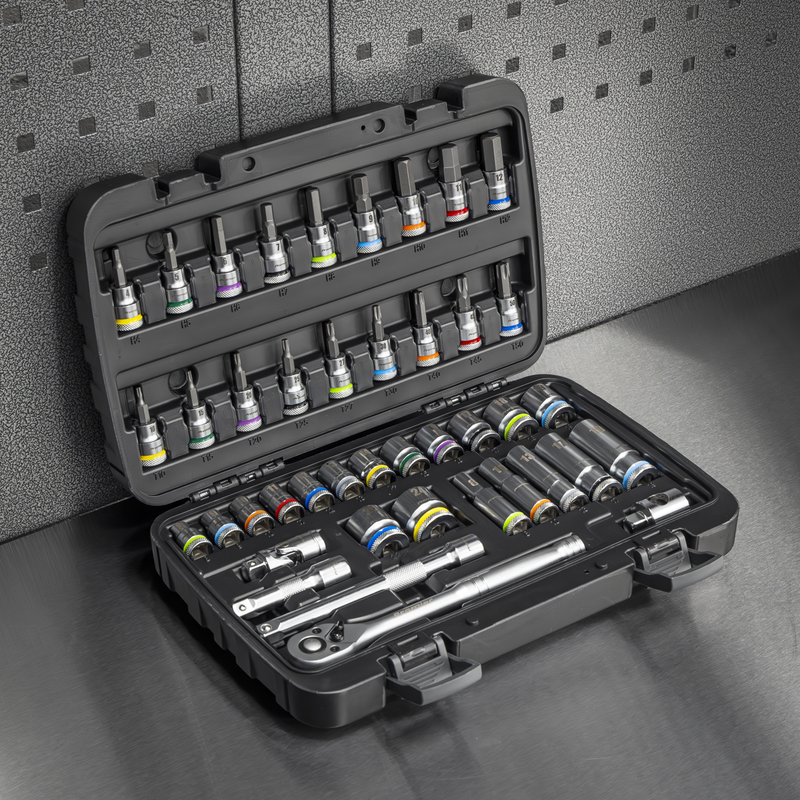 Sealey AK7915 Socket & Socket Bit Set 3/8"Sq Drive 42pc