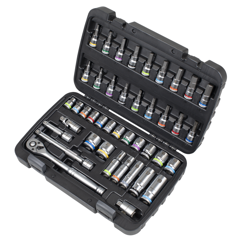 Sealey AK7915 Socket & Socket Bit Set 3/8"Sq Drive 42pc