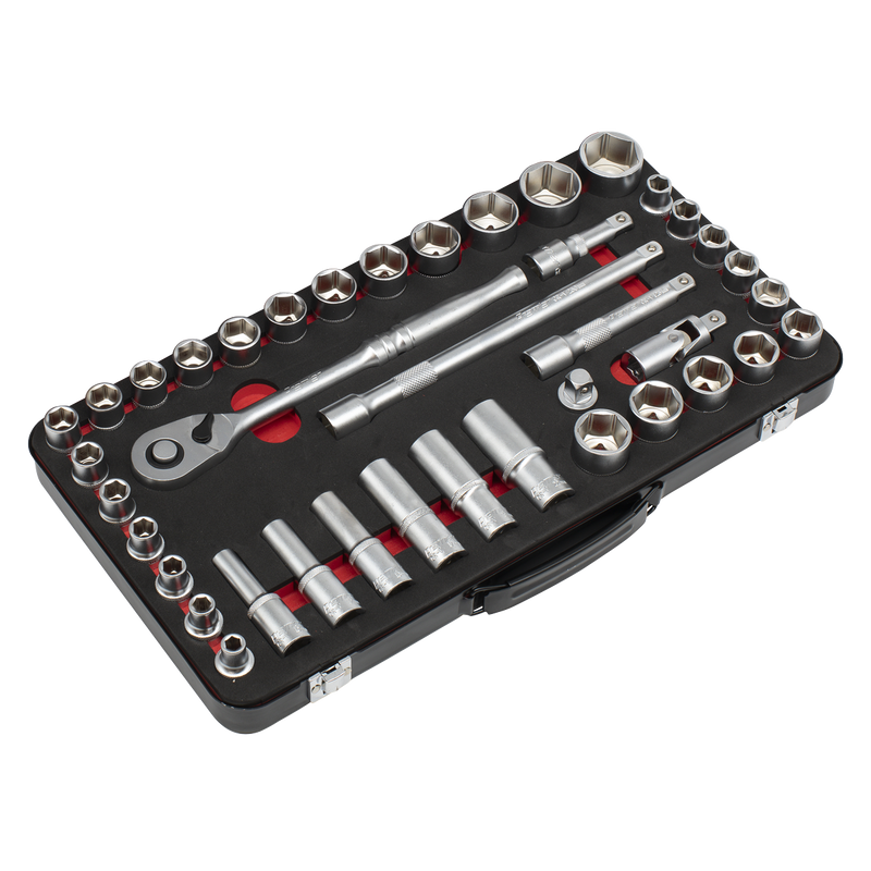 Sealey AK7925 Socket Set 1/2"Sq Drive 40pc - Metric/Imperial - Premier Platinum