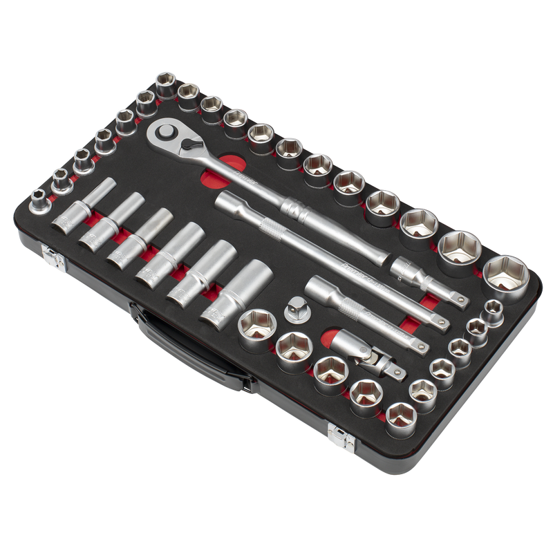 Sealey AK7925 Socket Set 1/2"Sq Drive 40pc - Metric/Imperial - Premier Platinum