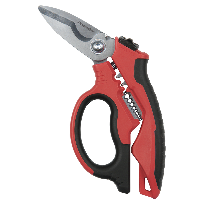 Sealey AK8527 Heavy-Duty Electrician's Angled Shears 200mm 3-In-1