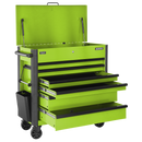 Sealey AP366HV Tool Trolley 6 Drawer with Ball Bearing Slides - Green
