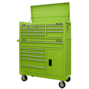 Sealey AP41STACKHV Topchest & Rollcab Combination 15 Drawer with Ball-Bearing Slides - Green