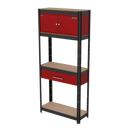 Sealey AP830R Shelving Unit 4-Tier with Cupboard & Drawer