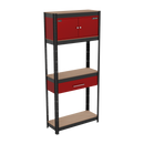 Sealey AP830R Shelving Unit 4-Tier with Cupboard & Drawer