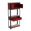 Sealey AP830R Shelving Unit 4-Tier with Cupboard & Drawer